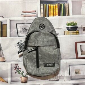 Gray Sling Bag for Men
